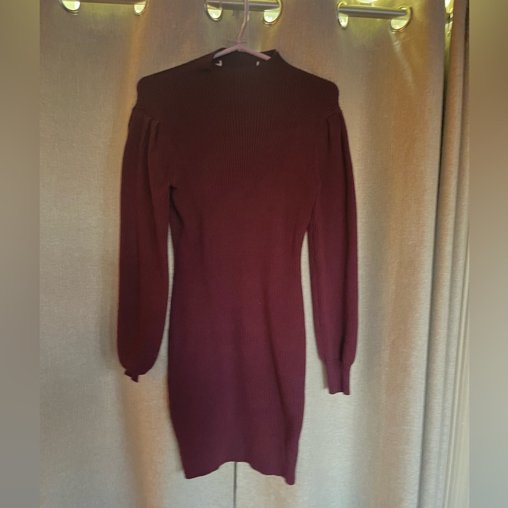 Elegant Burgundy Sweater Dress